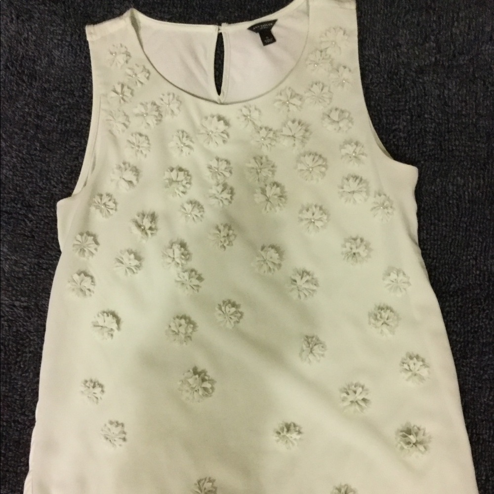 Ann Taylor, small tank top with flower embellishes
